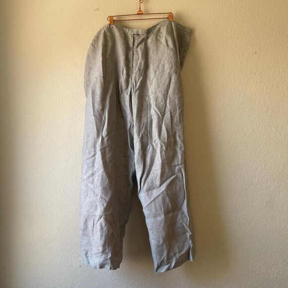 Vintage 80s linen power suit grey with open blazer and‎ pants size 24 - Picture 2 of 11